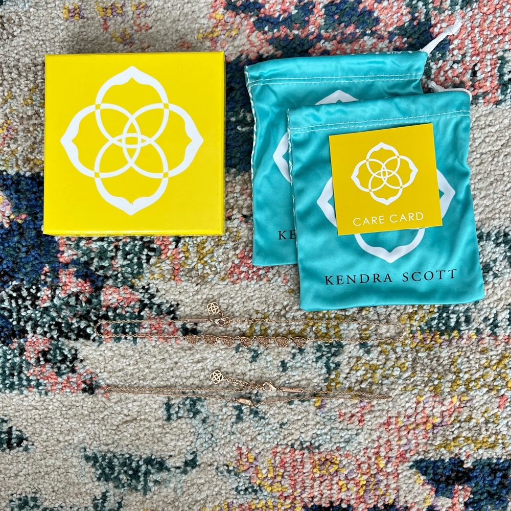 KENDRA SCOTT rose gold necklace bundle